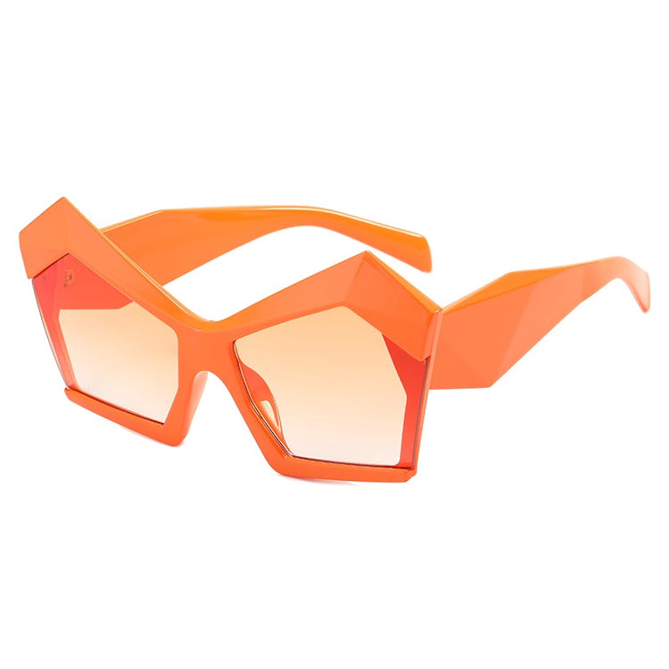 BROOKE RETRO VINTAGE POLYGON OVERSIZED SUNGLASSES - MINT