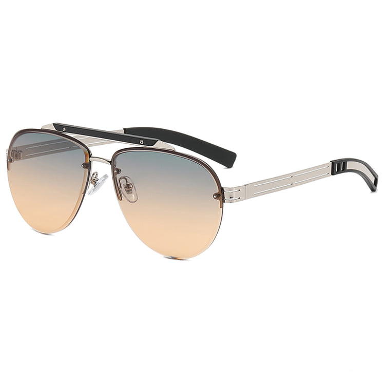 PARKER MEN'S METAL AVIATOR FRAME UV400 GRADIENT SUNGLASSES