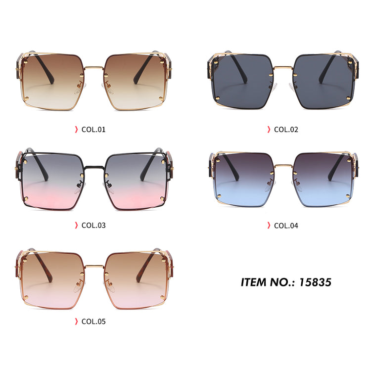 CAMERON UNISEX UV400 SQUARE METAL FRAME SUNGLASSES
