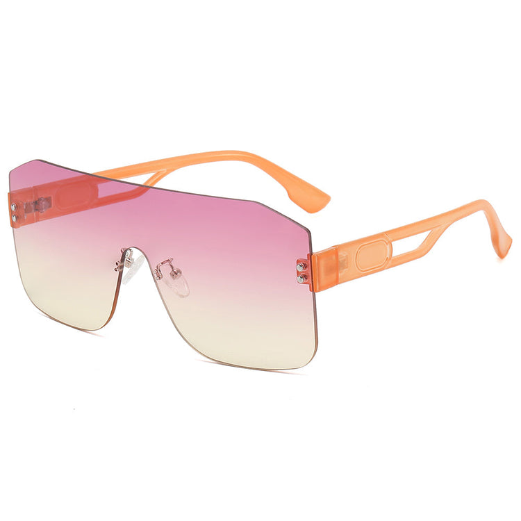JADA Women's UV400 Rimless Single-Lens Pilot Frame Sunglasses