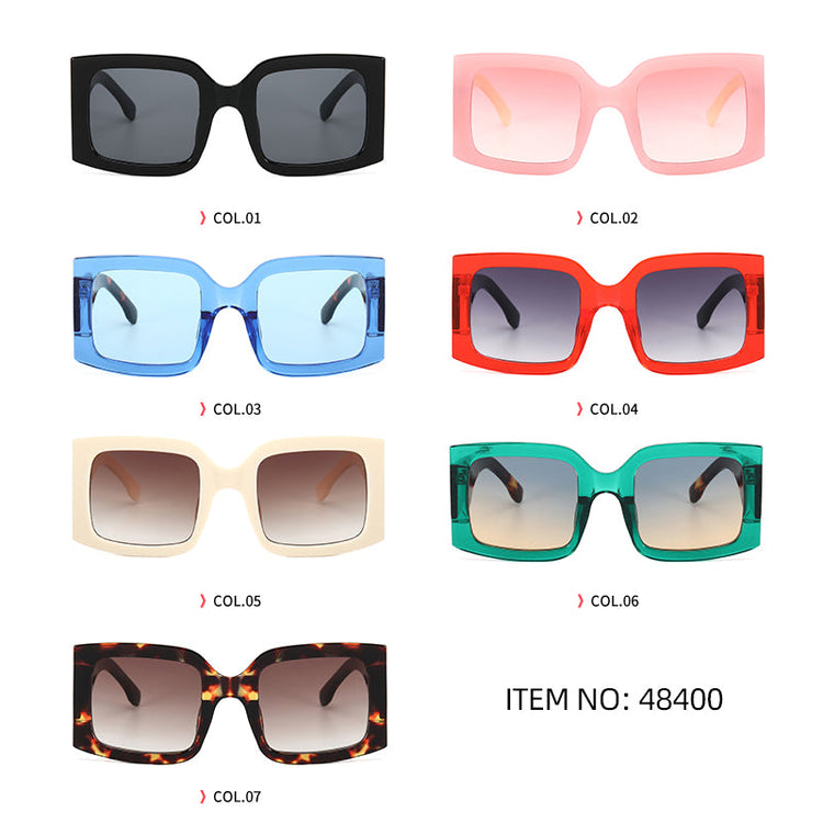 ALEXIA WOMEN'S VINTAGE OVERSIZED UV 400 SQUARE FRAME SUNGLASSES