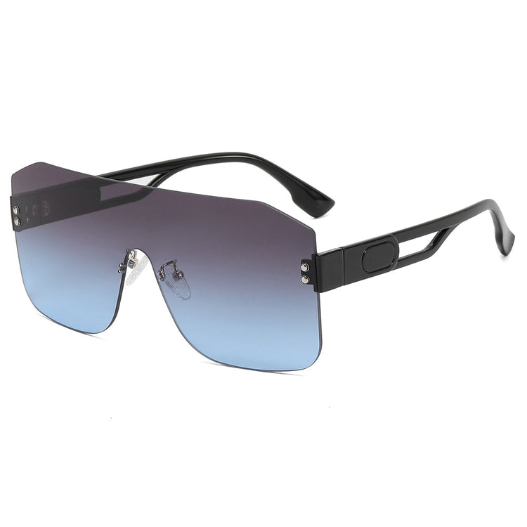 JADA Women's UV400 Rimless Single-Lens Pilot Frame Sunglasses