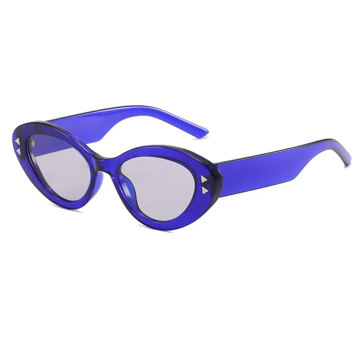 SABRINA SMALL VINTAGE DETAILED TRIANGULAR RETRO CAT-EYE SUNGLASSES