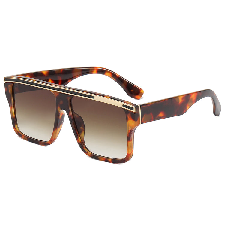 ACE MEN'S FLAT TOP METAL RECTANGULAR FRAME SUNGLASSES