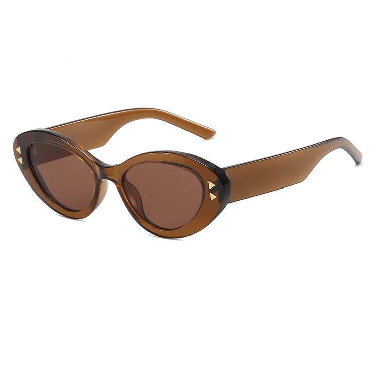 SABRINA SMALL VINTAGE DETAILED TRIANGULAR RETRO CAT-EYE SUNGLASSES