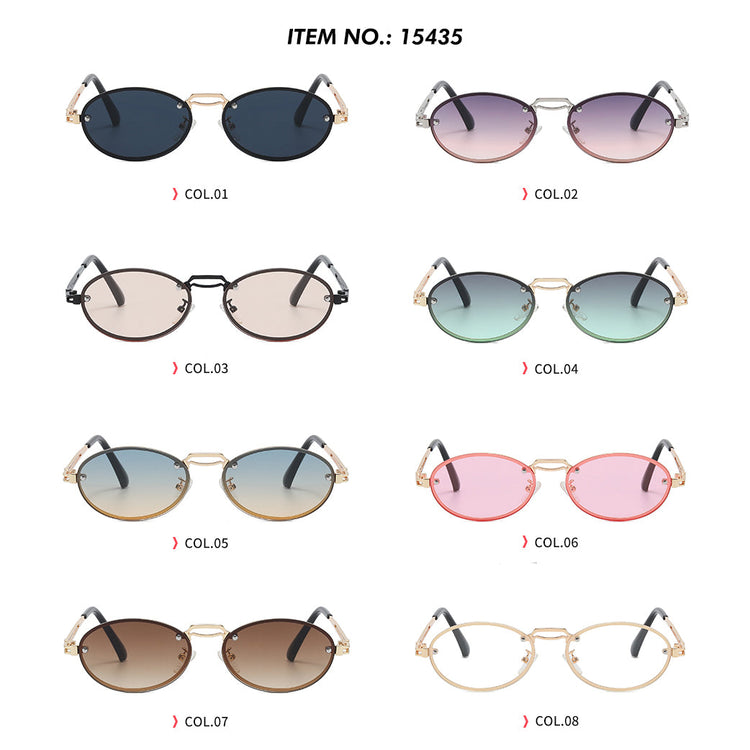 DALE GOLD OVAL UNISEX UV400 METAL FRAME SUNGLASSES