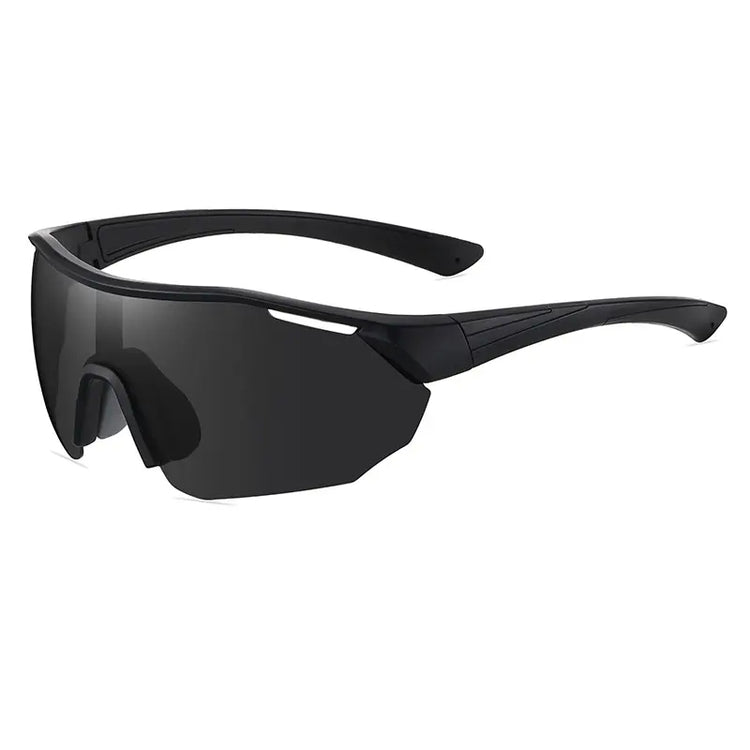 ADRIEN UNISEX POLARIZED HALF-RIM OVERSIZED SHIELD FRAME SUNGLASSES