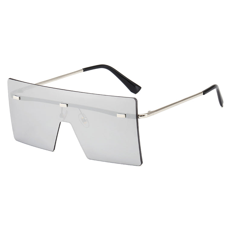 RAQUELLE Women's Oversized Rimless Square Shield Sunglasses