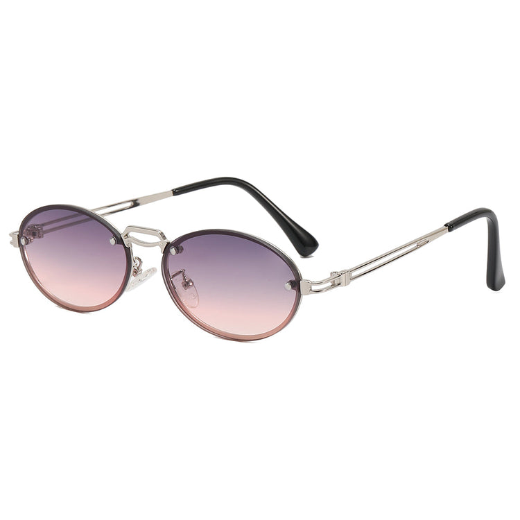 DALE GOLD OVAL UNISEX UV400 METAL FRAME SUNGLASSES