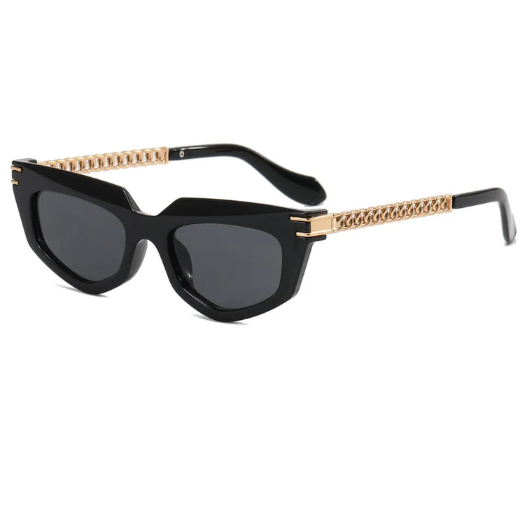 NORA WOMEN'S UV400 VINTAGE POLYGON CAT EYE  SUNGLASSES