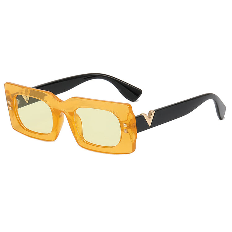 SHAE WOMEN'S SMALL VINTAGE UV400 RECTANGULAR FRAME VINTAGE SUNGLASSES
