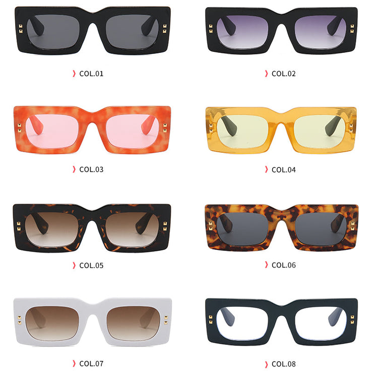 SHAE WOMEN'S SMALL VINTAGE UV400 RECTANGULAR FRAME VINTAGE SUNGLASSES