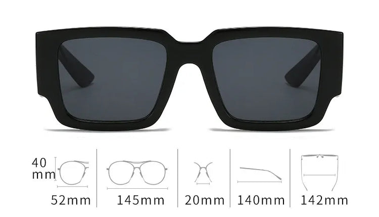 LEITH UNISEX OVERSIZED CHUNKY SQUARE FRAME UV 400 SUNGLASSES