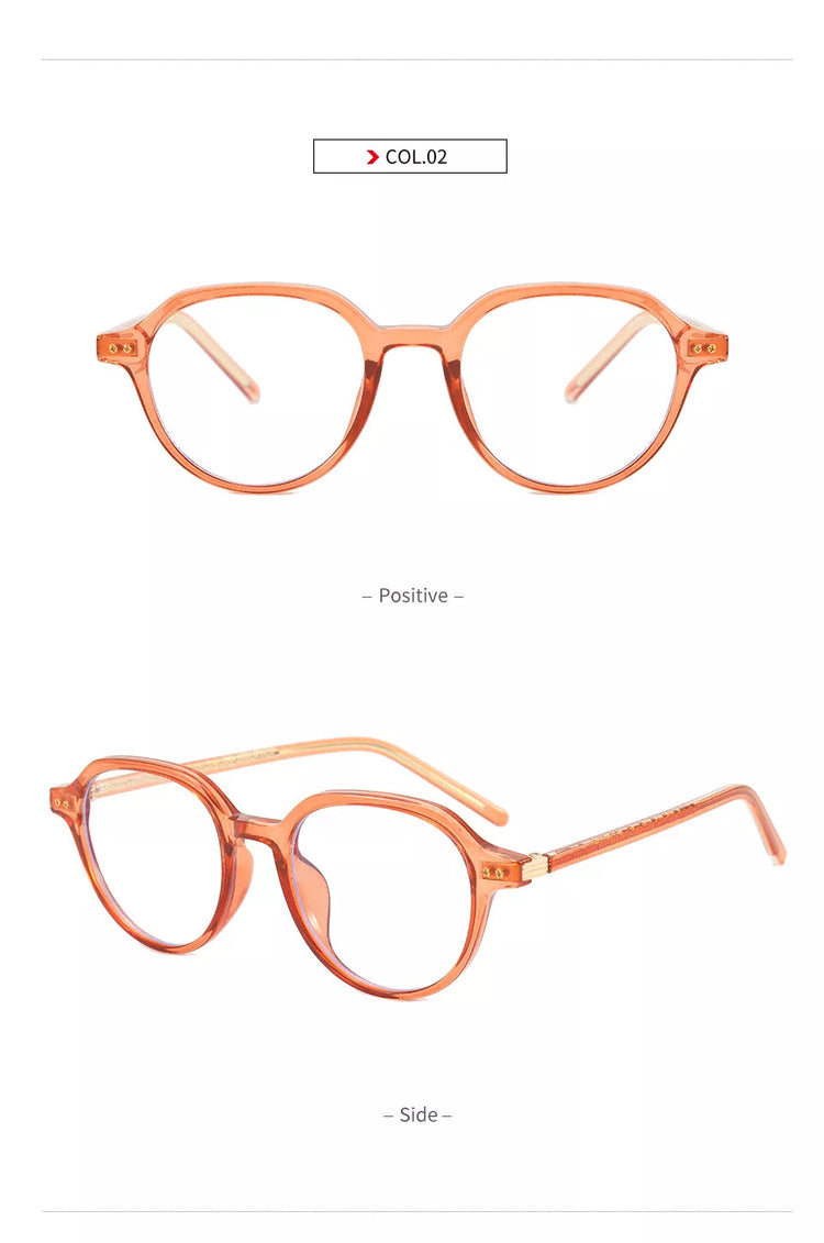 Zaid Unisex Vintage Round Frame Anti-Blue Light Glasses