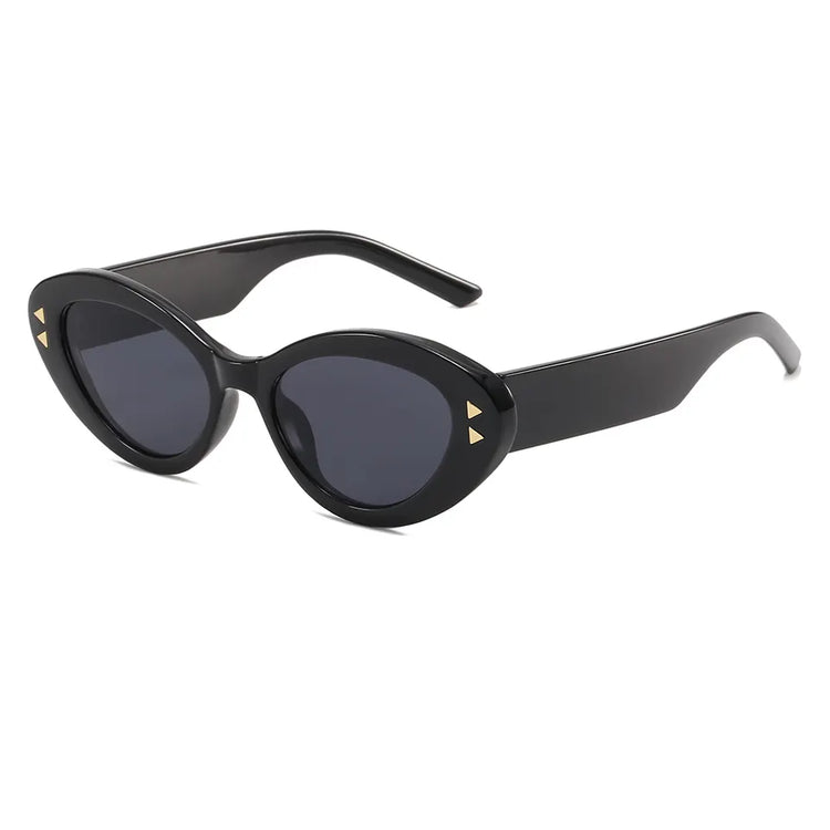 SABRINA SMALL VINTAGE DETAILED TRIANGULAR RETRO CAT-EYE SUNGLASSES