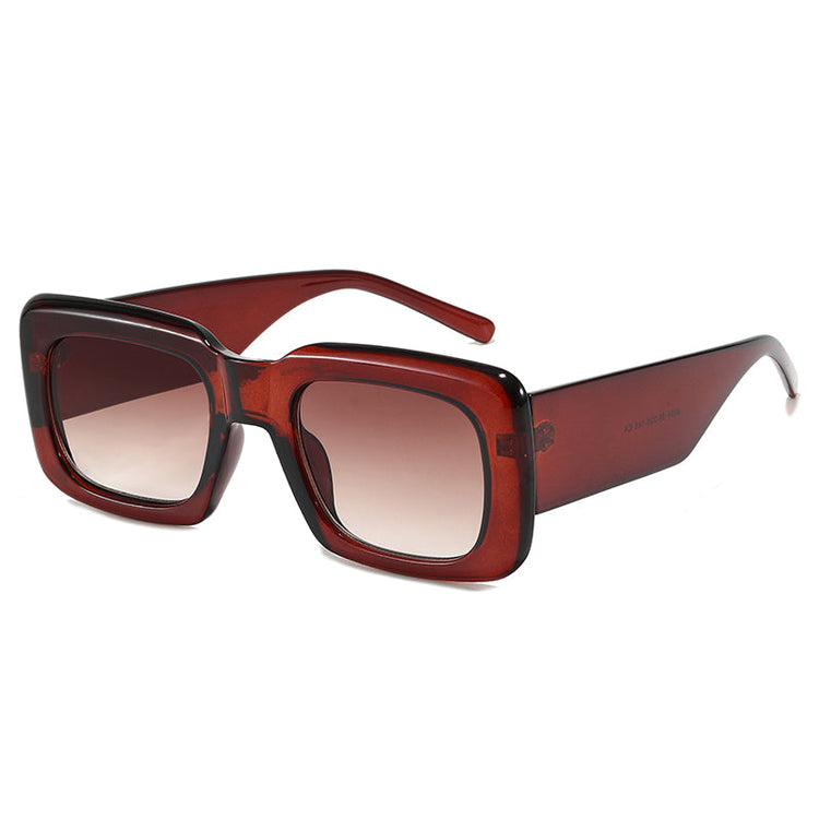 TONI UNISEX RETRO THICK UV 400 RECTANGLE FRAME SUNGLASSES