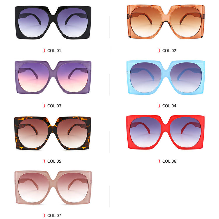 BRENDA WOMEN'S UV 400 OVERSIZED GRADIENT SQUARE FRAME SUNGLASSES