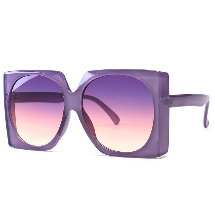BRENDA WOMEN'S UV 400 OVERSIZED GRADIENT SQUARE FRAME SUNGLASSES
