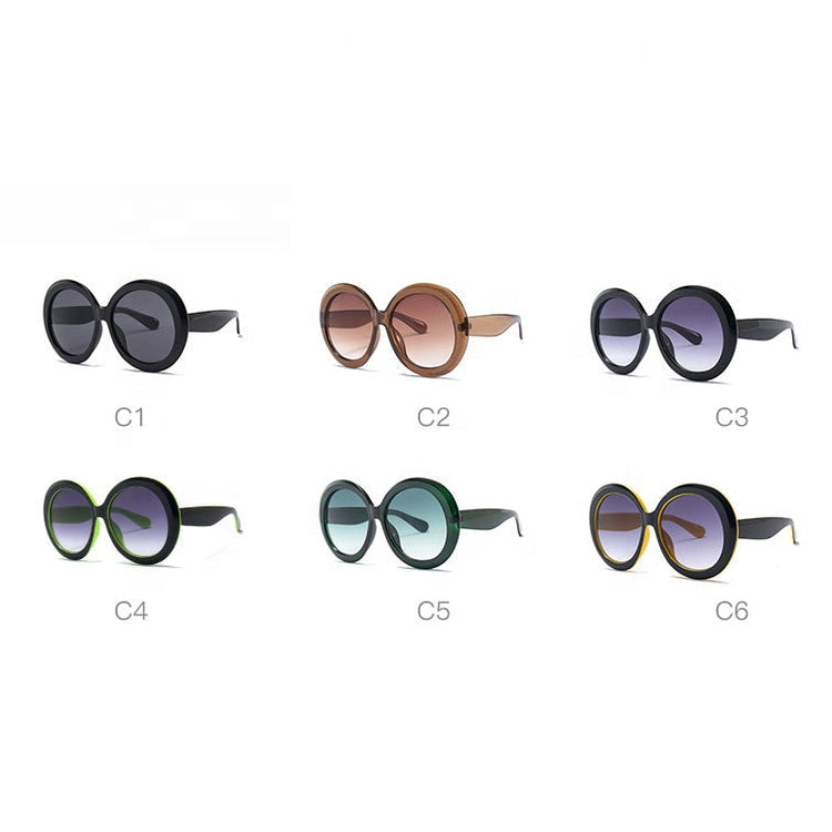 LORI OVERSIZED RETRO ROUND GRADIENT WOMEN'S SUNGLASSES