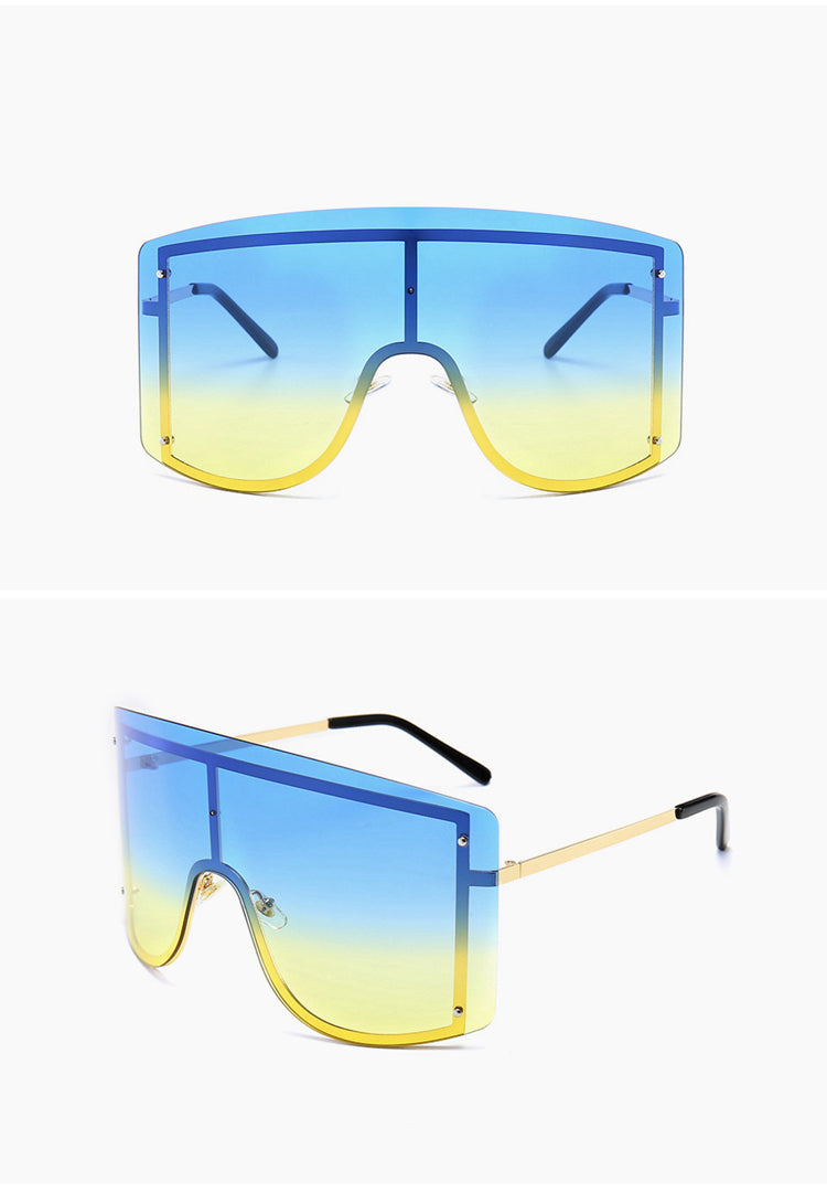 AUBREY WOMEN'S TINTED OVERSIZED SHIELD RECTANGLE FRAME