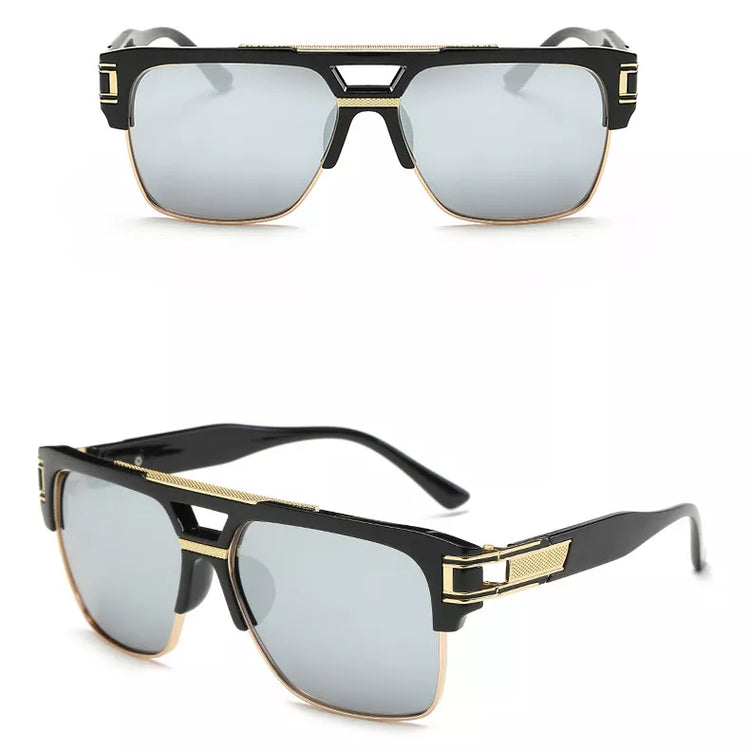 STEVEN Unisex UV400 Alloy Frame Aviator Sunglasses