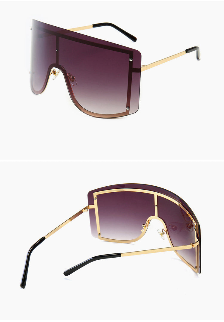 AUBREY WOMEN'S TINTED OVERSIZED SHIELD RECTANGLE FRAME