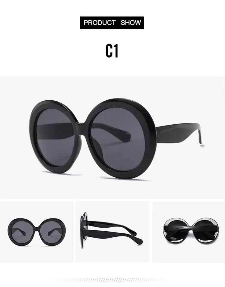 LORI OVERSIZED RETRO ROUND GRADIENT WOMEN'S SUNGLASSES