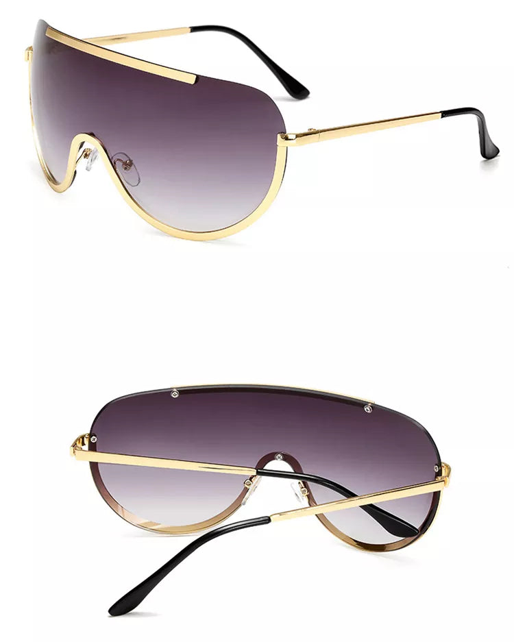 ORA WOMEN'S UV400 MON LENS OVERSIZED SHIELD FRAME SUNGLASSES