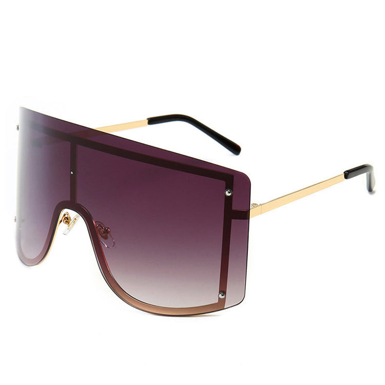 AUBREY WOMEN'S TINTED OVERSIZED SHIELD RECTANGLE FRAME