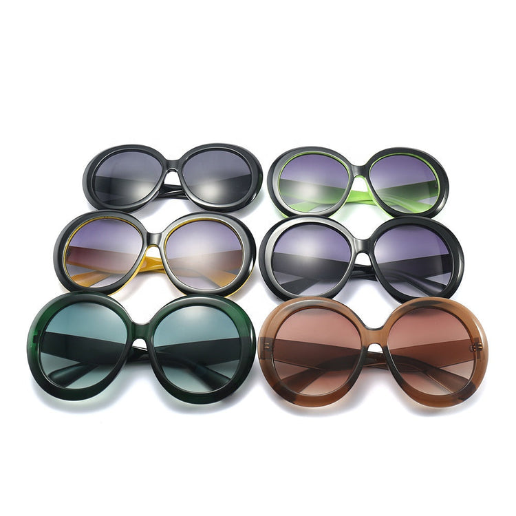 LORI OVERSIZED RETRO ROUND GRADIENT WOMEN'S SUNGLASSES