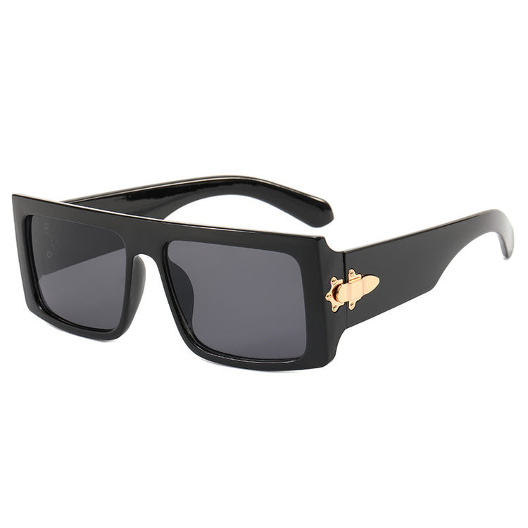 MARLO RETRO FLAT TOP RECTANGLE FRAME- BLUE