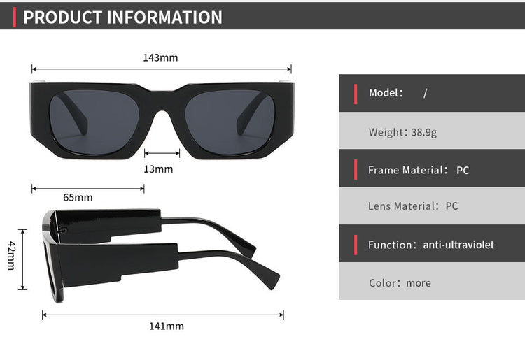 ARIES  UNISEX  RECTANGLE UV400 BLOCK FRAME SUNGLASSES