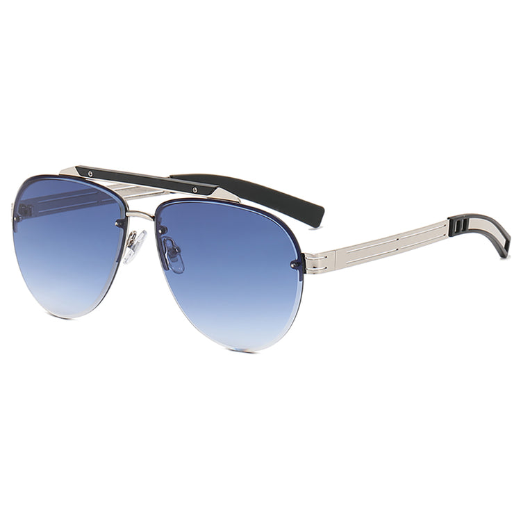 PARKER MEN'S METAL AVIATOR FRAME UV400 GRADIENT SUNGLASSES