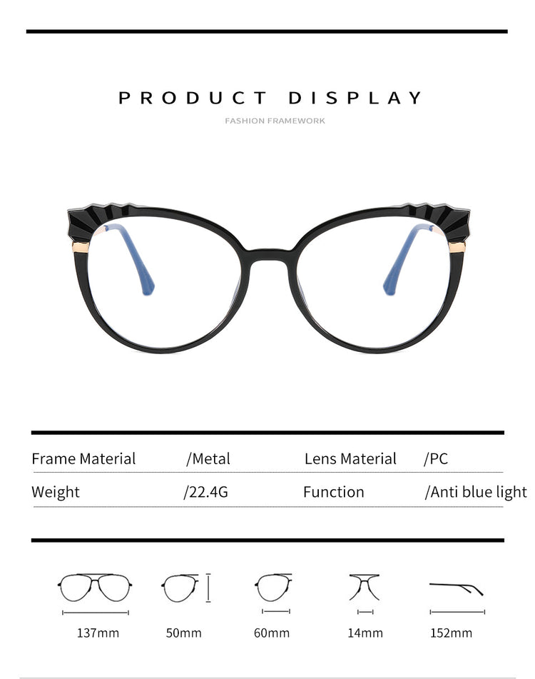 AMY WOMENS TRANSPARENT CAT EYE ANTI BLUE LIGHT BLOCKING GLASSES
