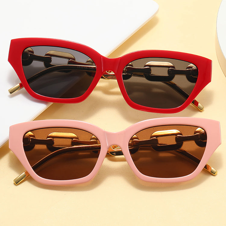 Lorraine Women's Vintage Chain-Link Cat-Eye Sunglasses