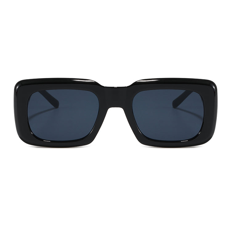 TONI Unisex Retro Thick Rectangle UV400 Sunglasses
