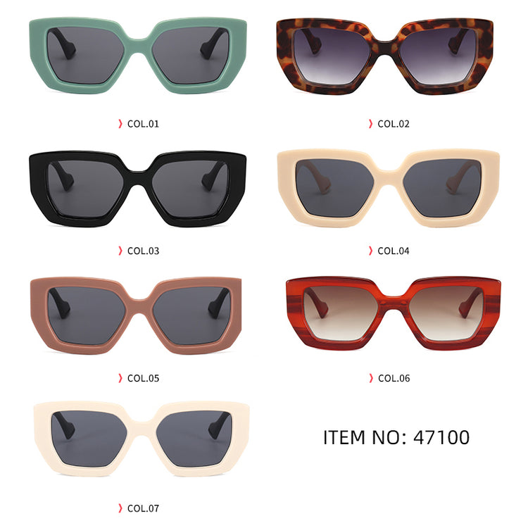 Colin Unisex Retro Thick Rectangular Frame Sunglasses