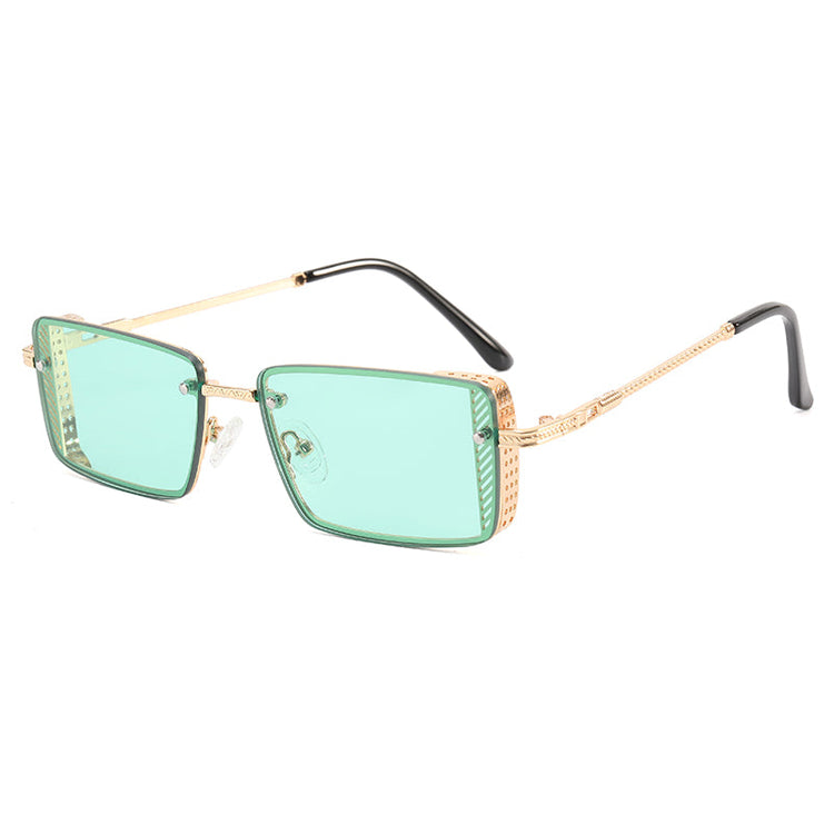 DON UNISEX SMALL RECTANGULAR METAL FRAME UV 400 SUNGLASSES