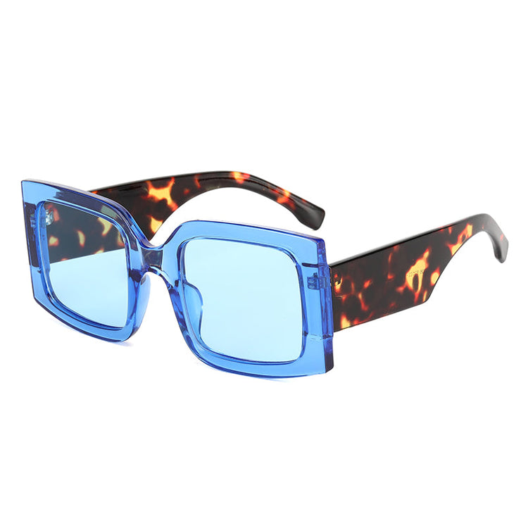 ALEXIA WOMEN'S VINTAGE OVERSIZED UV 400 SQUARE FRAME SUNGLASSES