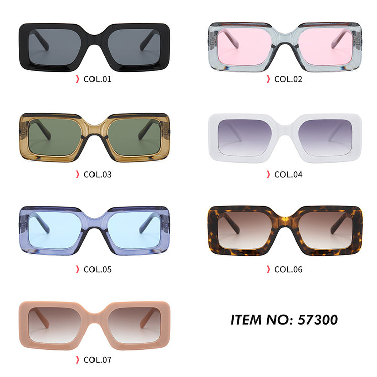QUINTON UNISEX UV400 METAL MIX RECTANGLE SUNGLASSES