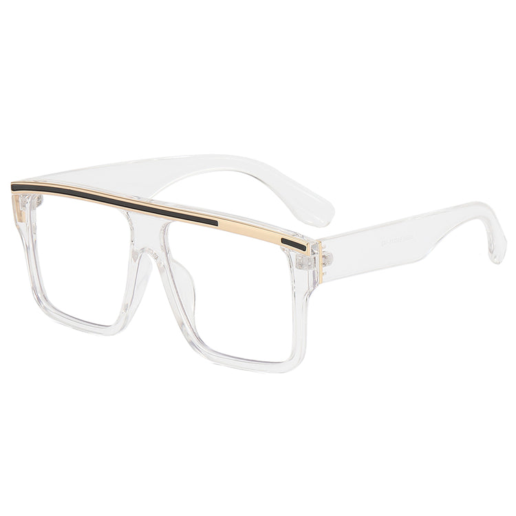 ACE MEN'S FLAT TOP METAL RECTANGULAR FRAME SUNGLASSES