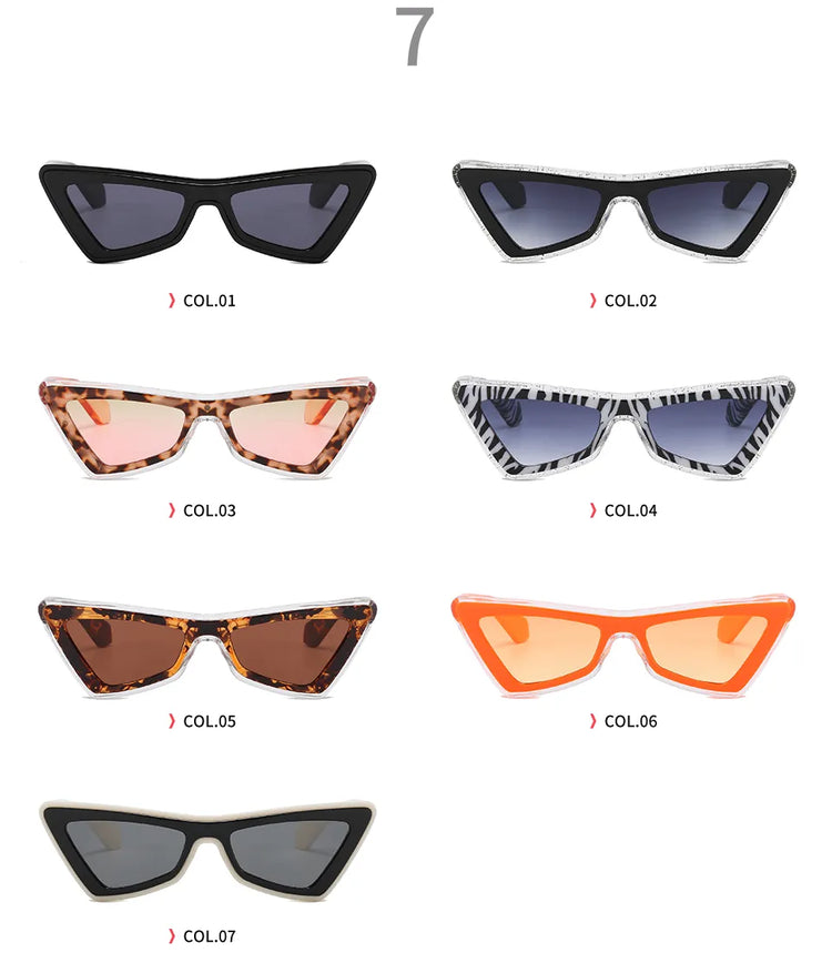 SUMMER VINTAGE TRIANGLE FRAME CAT-EYE UV400 SUNGLASSES
