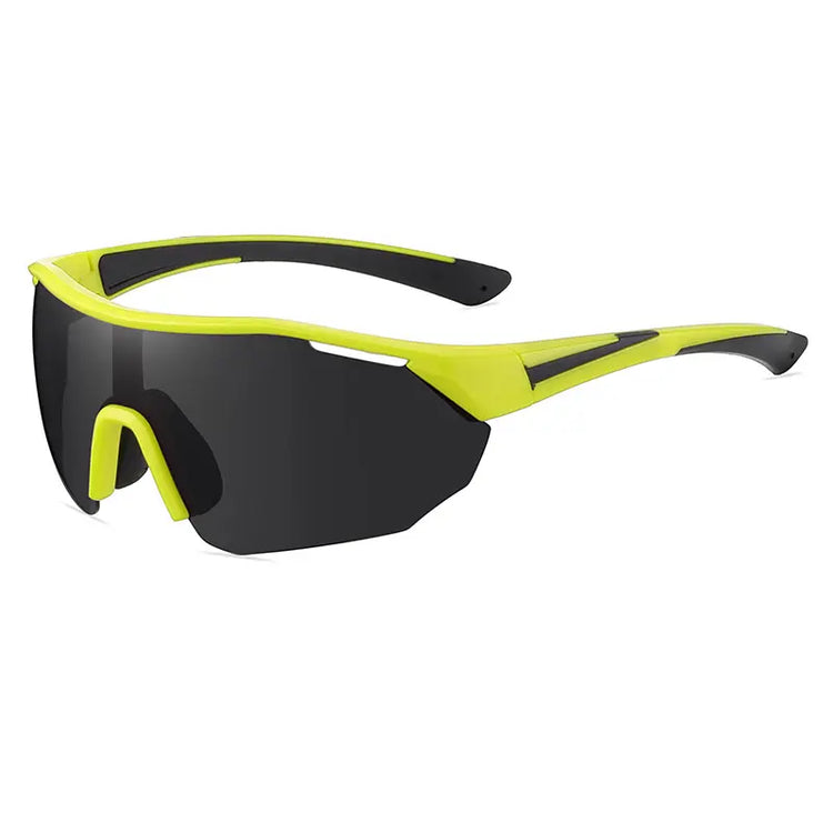 ADRIEN UNISEX POLARIZED HALF-RIM OVERSIZED SHIELD FRAME SUNGLASSES