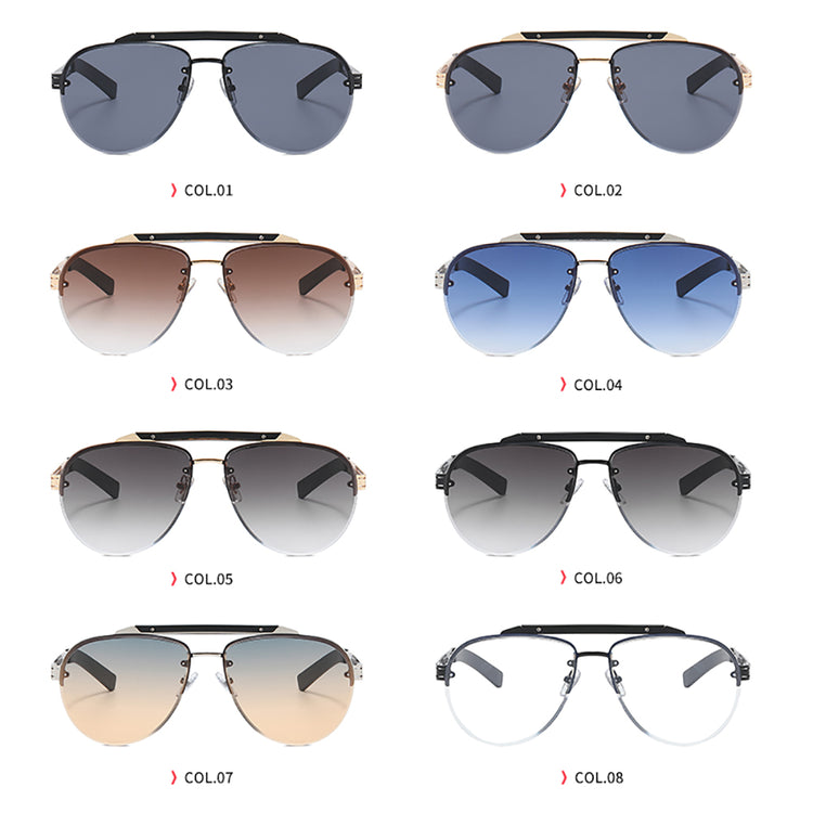 PARKER MEN'S METAL AVIATOR FRAME UV400 GRADIENT SUNGLASSES