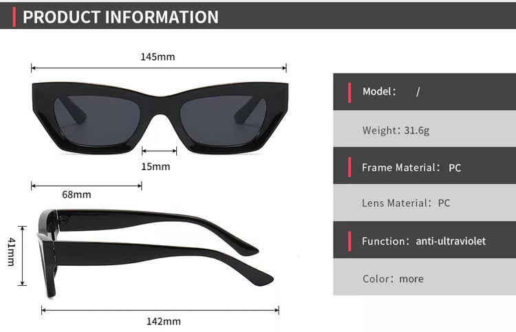 ANGEL WOMEN'S UV400 SMALL FRAME CAT EYE SUNGLASSES