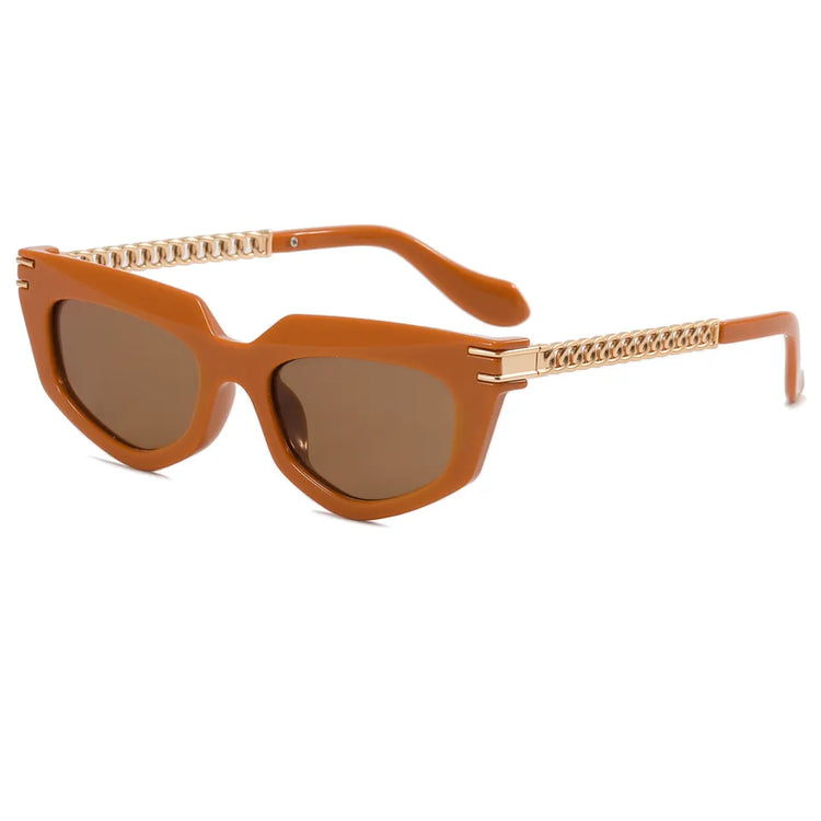 NORA WOMEN'S UV400 VINTAGE POLYGON CAT EYE  SUNGLASSES