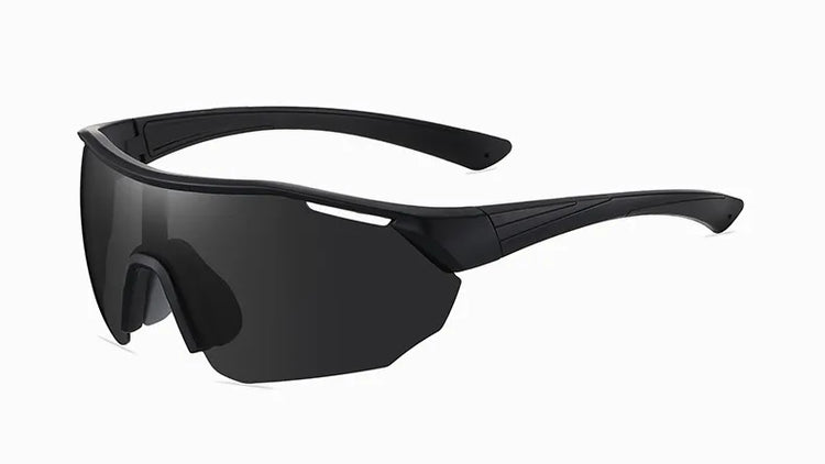 ADRIEN UNISEX POLARIZED HALF-RIM OVERSIZED SHIELD FRAME SUNGLASSES