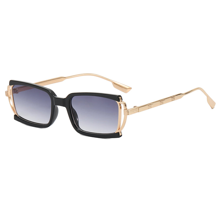 KENYA UNISEX SMALL RECTANGLE METAL FRAME SUNGLASSES