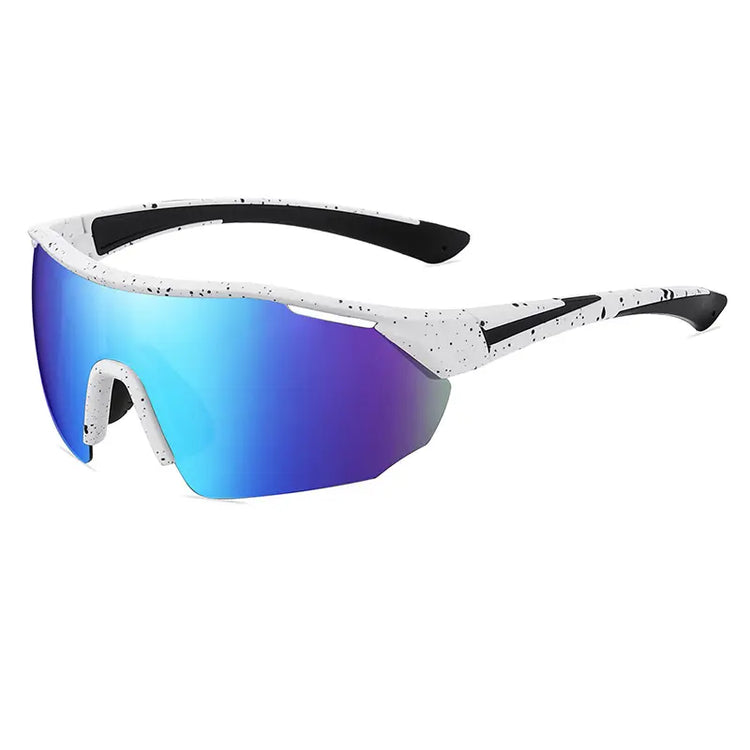 ADRIEN UNISEX POLARIZED HALF-RIM OVERSIZED SHIELD FRAME SUNGLASSES