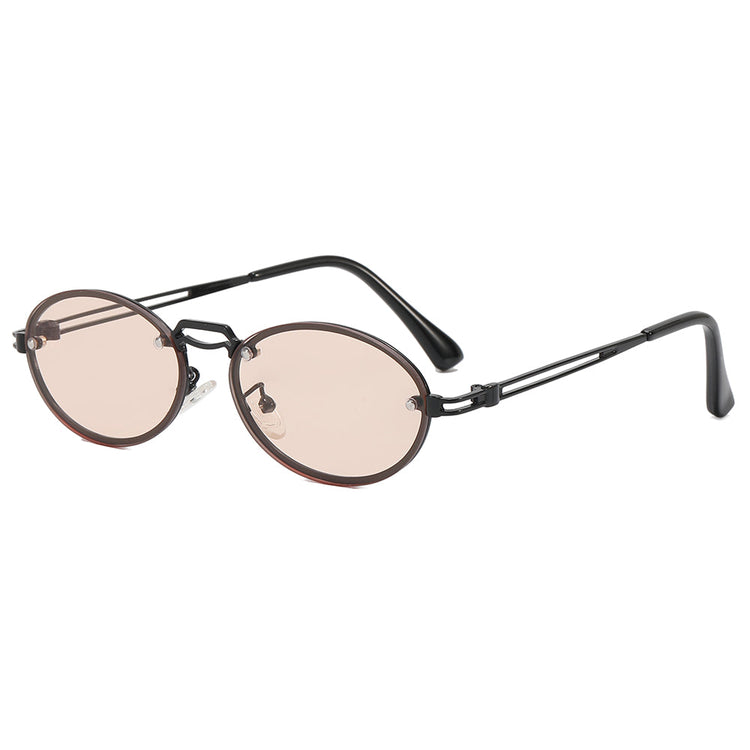 DALE GOLD OVAL UNISEX UV400 METAL FRAME SUNGLASSES